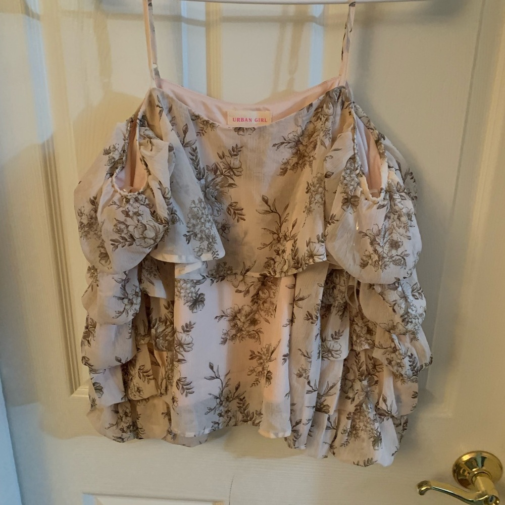 Floral Layered Blouse - Cream